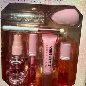 7 pcs Pink Lip Gloss and Balm Set